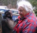 This is a picture of Mookie (5 year old tufted capuchin) and his dear friend Velma (who is in her 80's). 