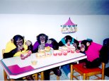 These are our kids   (Cayley, Kirby, Candy and Connor) eating their Applesauce.